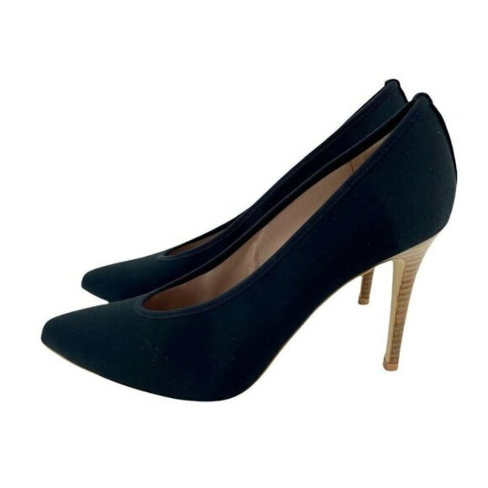 Daniele Ancarani Black Satin Pumps Pointed Toe Stiletto High Heels 40 EU 9.5 US